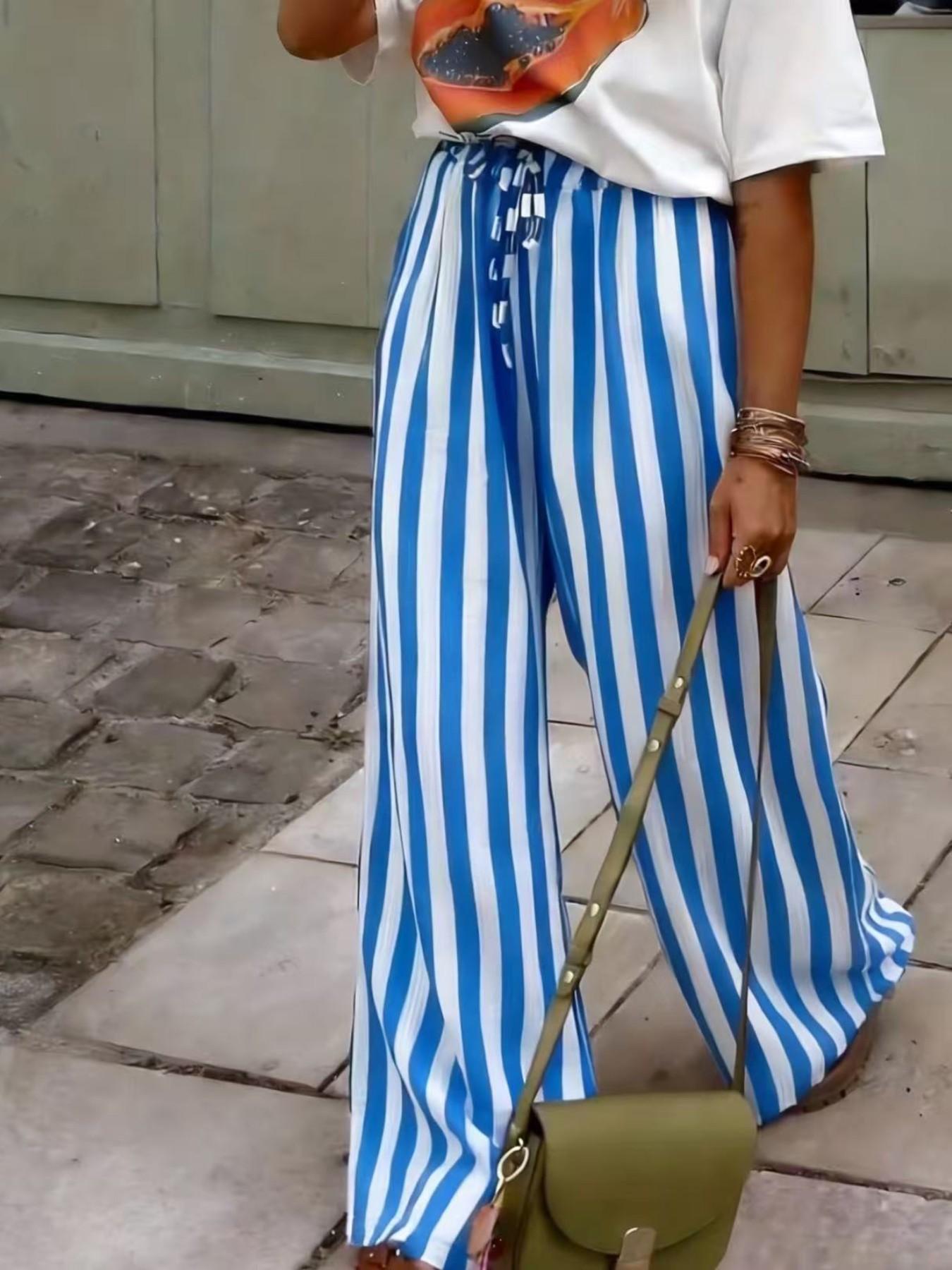 Spring & Fall Fashion New Women's Drawstring Loose Wide Leg Pants, Comfortable and Stylish Long Trousers for Casual Wear