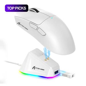 Wireless Gaming Mouse, Rechargeable RGB Lighting Mouse with Charging Base, Optical Sensor Mouse for Gaming & Office