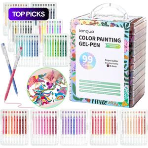 45/72/99 Color Gel Pens, With Storage Box,0.6 mm Fine Tip Gel Pens for Adult Coloring Book,Portable Case gel pens Colored for Journaling, Coloring, Planners, Drawing & DIY Crafts, Art Craft Supplies, Water-Based, Coloring Materials Set #TOP PICKS