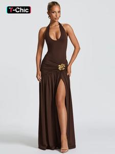 Women Summer Halter Backless Party Club Beach Vacation Bodycon Long Dress