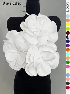 Women's Plain Flower Decor Halter Cami Top, Elegant Fashion Casual Sleeveless Top for Daily Outdoor Wear, Ladies Clothes for Summer