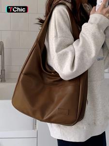 Women's Solid Color Everyday Shoulder Bag, Fashionable Large Capacity Crossbody Bag for Daily Used, Casual Trendy Versatile High-quality Daily Commuting Bag