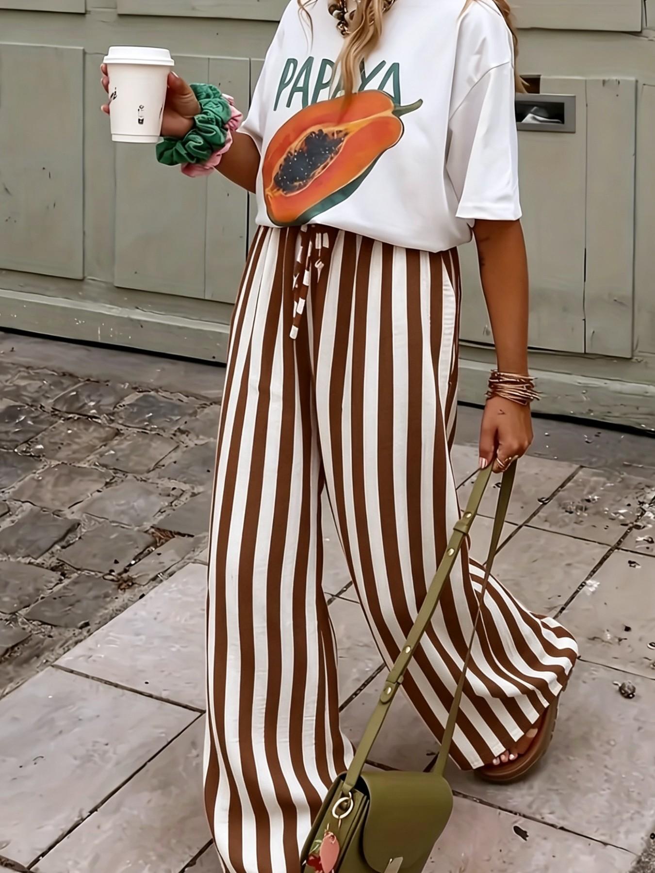 Spring & Fall Fashion New Women's Drawstring Loose Wide Leg Pants, Comfortable and Stylish Long Trousers for Casual Wear