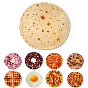Food Themed Blanket, 1/2 Pieces Realistic Donut, Pizza & Tortilla Patterns Throw Blanket, Soft & Comfortable Blanket for Home, Office & Napping, Lightweight Cool Blanket