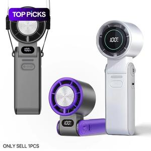 Portable Handheld Fan, 3600mAh Rechargeable Mini Fan with LED Display, Multifunctional Smart Control Fan for Travel, Outdoor, Exercise, Work, Home