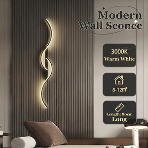 Modern LED Line Wall Light, Hard-Wired Modern Mood Lighting, Warm Light for Bedroom, Bedside, Sofa Background Decoration